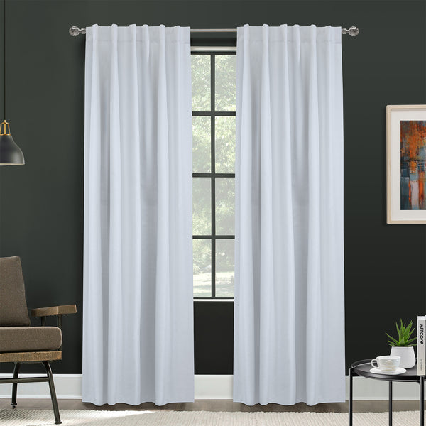 Hidden Tab curtain panel - Sutton - White - 52 x 95''