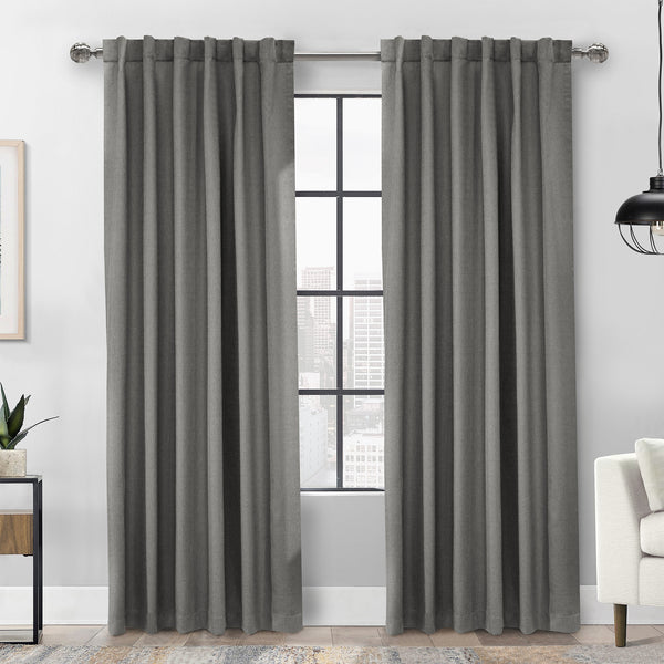 Hidden Tab curtain panel - Sutton - Silver - 52 x 84''