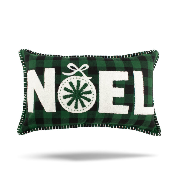 Housse de coussin décoratif - Noel - Vert - 12 x 20 po