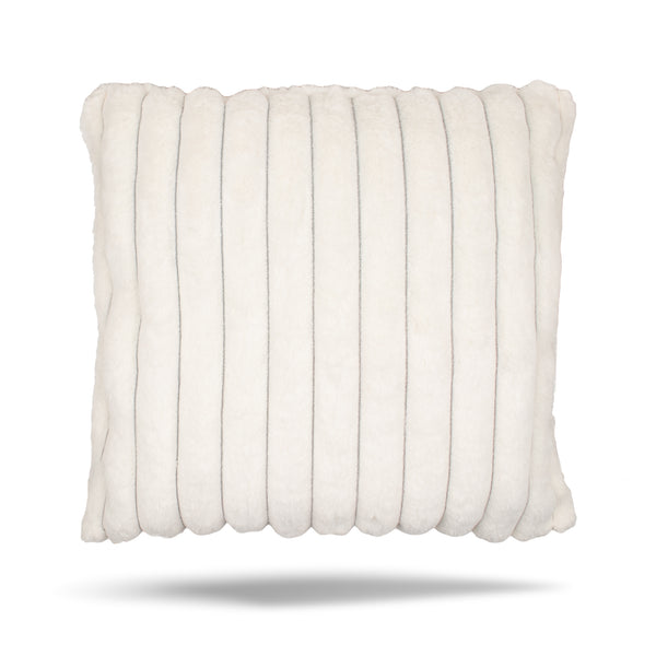 Decorative cushion cover - Channel Plush - Ivory - 17 x 17''