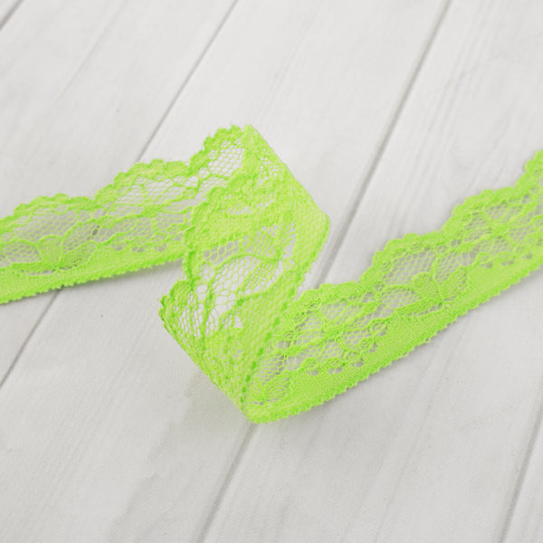 24mm Frilled Lace - Lime