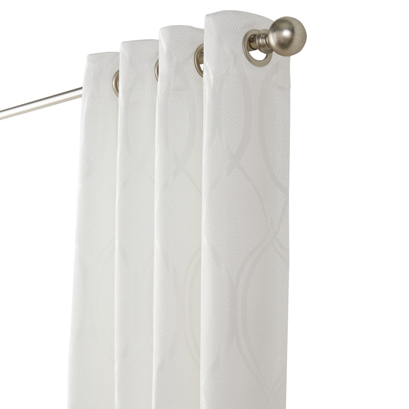 Grommet lined curtain panel - Omega - White - 52 x 95''