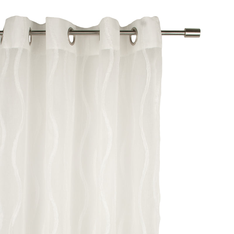 Grommets curtain panel - Zinnia - White - 54 x 85''