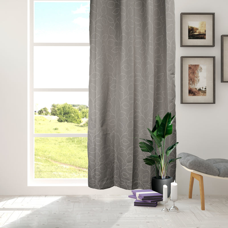 Grommets curtain panel - Aurelia - Grey - 52 x 85''