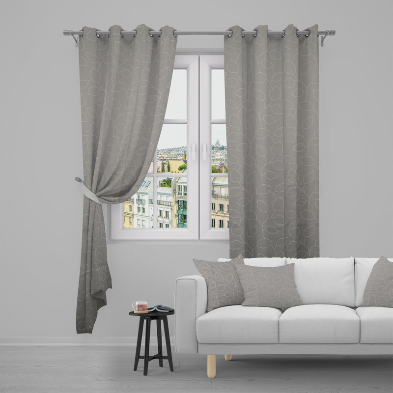 Grommets curtain panel - Aurelia - Grey - 52 x 96''