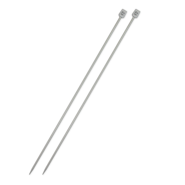 UNIQUE KNITTING Single Point Knitting Needles 30cm (12") Aluminum - 3.25mm/US 3