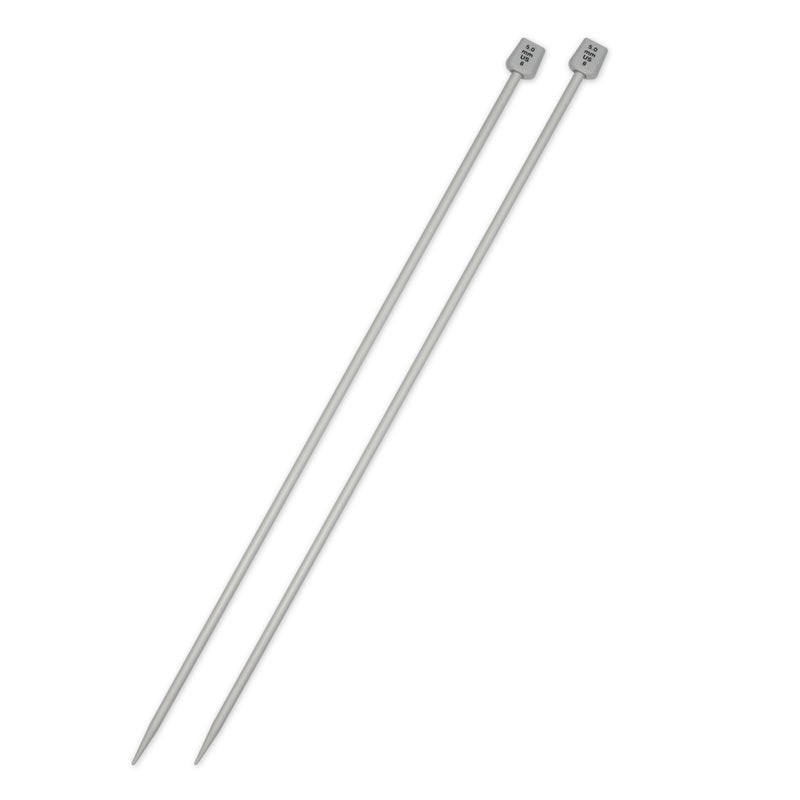 UNIQUE KNITTING Single Point Knitting Needles 30cm (12") Aluminum - 5mm/US 8
