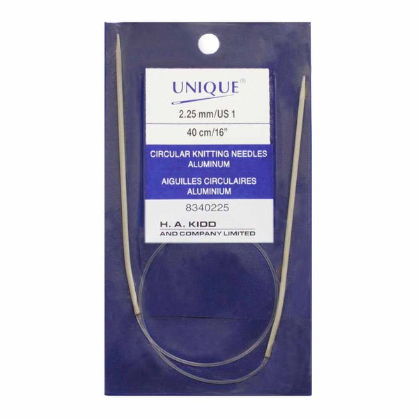 UNIQUE KNITTING Circular Knitting Needles 40cm (16") Aluminum - 2.25mm /US 1
