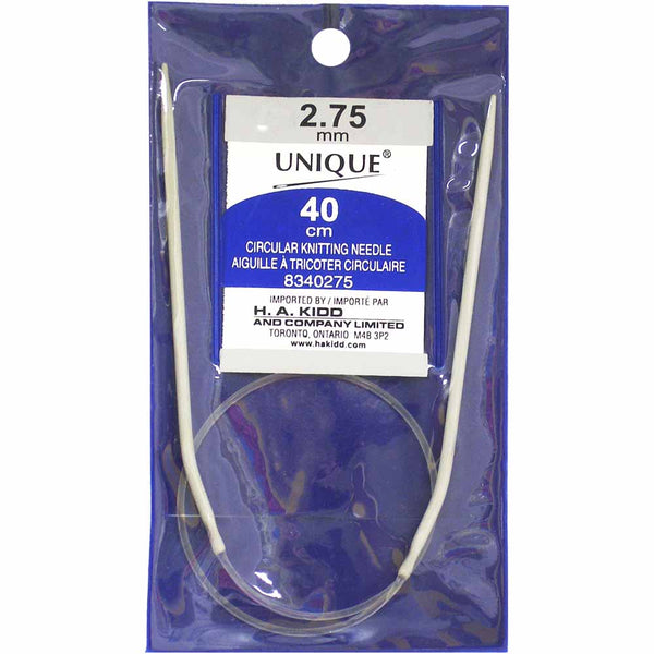 UNIQUE KNITTING Circular Knitting Needles 40cm (16") Aluminum - 2.75mm/US 2