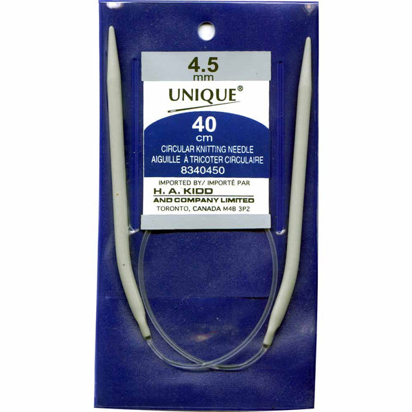 UNIQUE KNITTING Circular Knitting Needles 40cm (16") Aluminum - 4.5mm/US 7