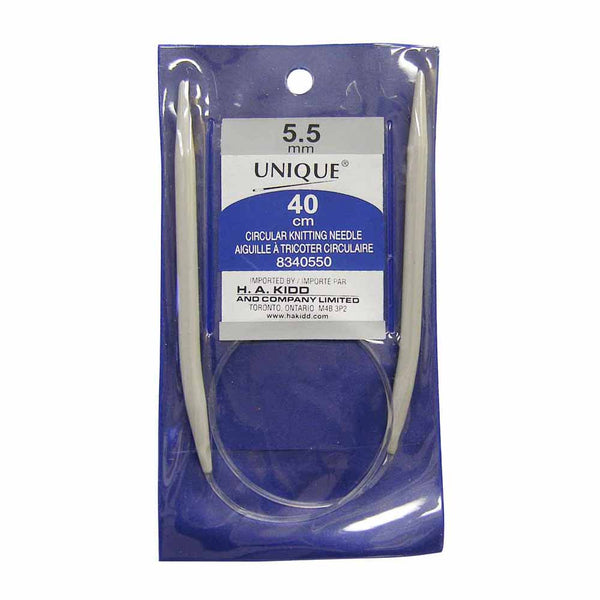 UNIQUE KNITTING Circular Knitting Needles 40cm (16") Aluminum - 5.5mm/US 9