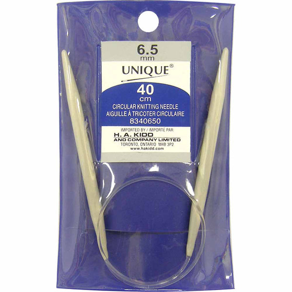 UNIQUE KNITTING Circular Knitting Needles 40cm (16") Aluminum - 6.5mm/US 10.5