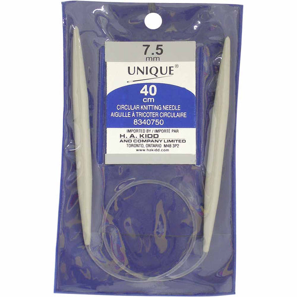 UNIQUE KNITTING Circular Knitting Needles 40cm (16") Aluminum - 7.5mm