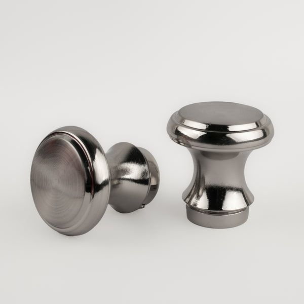 Metal finial for 19mm rod - Newton - Brushed Silver