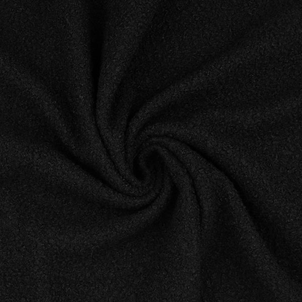 Tissu bouclé pour manteau - Noir
