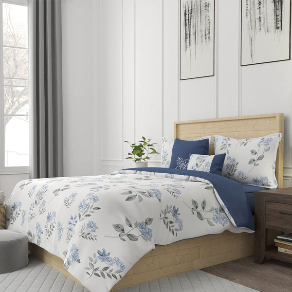 5 pcs Comforter set - Blue - Queen size