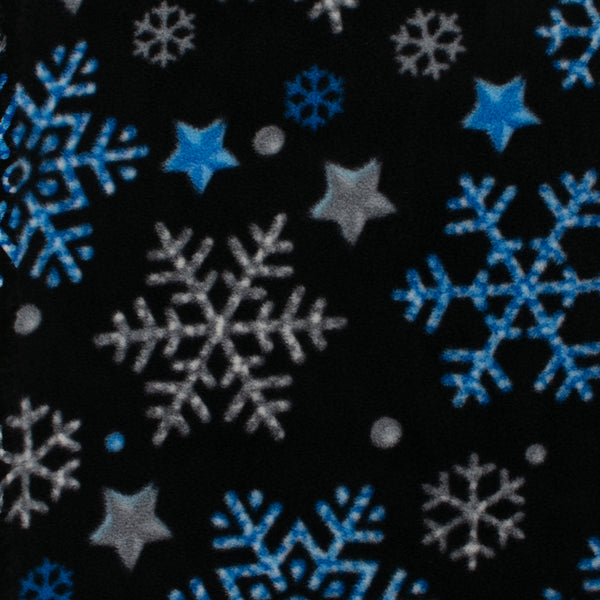 Anti-Pill Fleece Print - SLIPPY - Stars glitter - Light blue