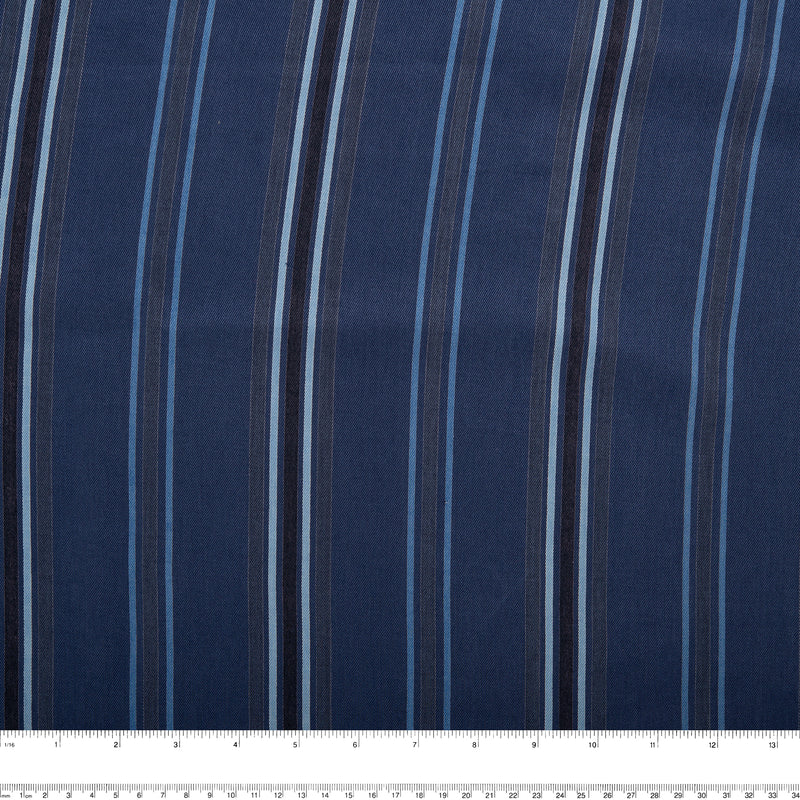 Printed Viscose - FLORA - Stripes - Steel grey