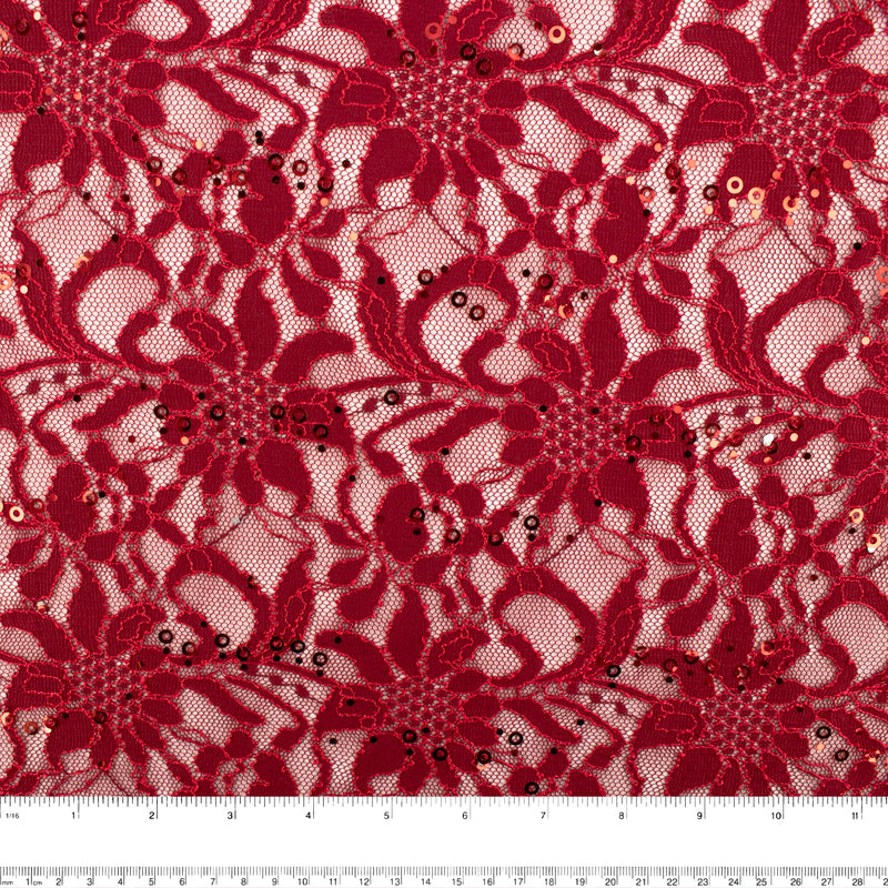 Corded lace - VIRGINIA - Cranberry