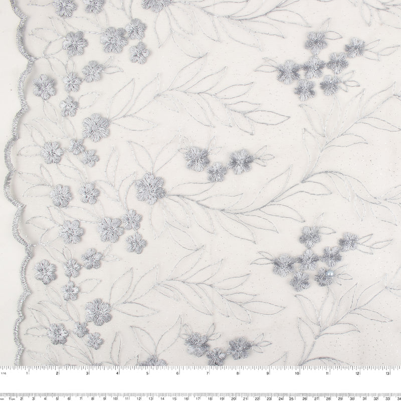 Embroidered Mesh - EXQUISE - Tile blue