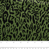 Printed Satin Velvet - CHARLOTTE - Leopard - Green