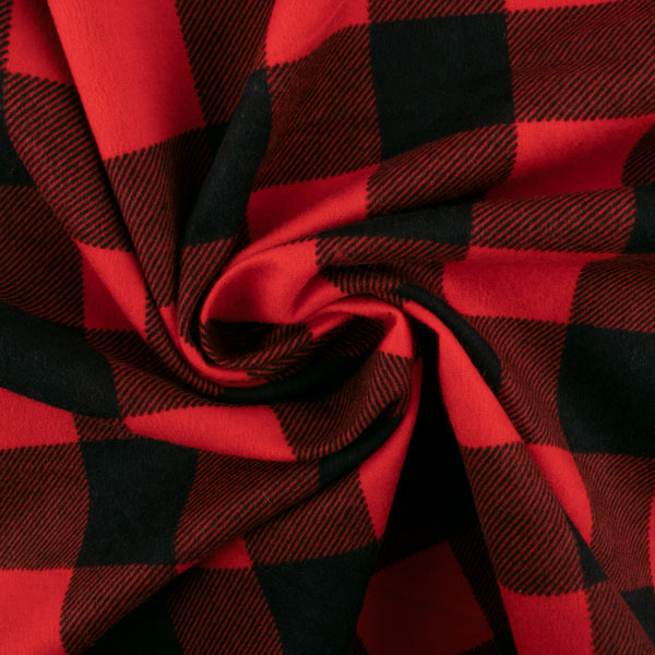 Check Wide Flannel - BUFFALO - Red / Black