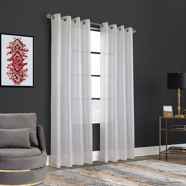 Grommet curtain panel - Opal - White - 52 x 72''