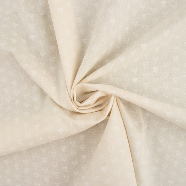 Wide-width fabric - MONOTONE - Triangles - Eggshell