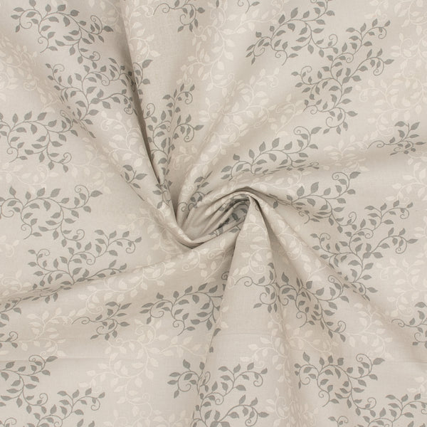 Wide Quilt Backing Print - Foliage - Grey