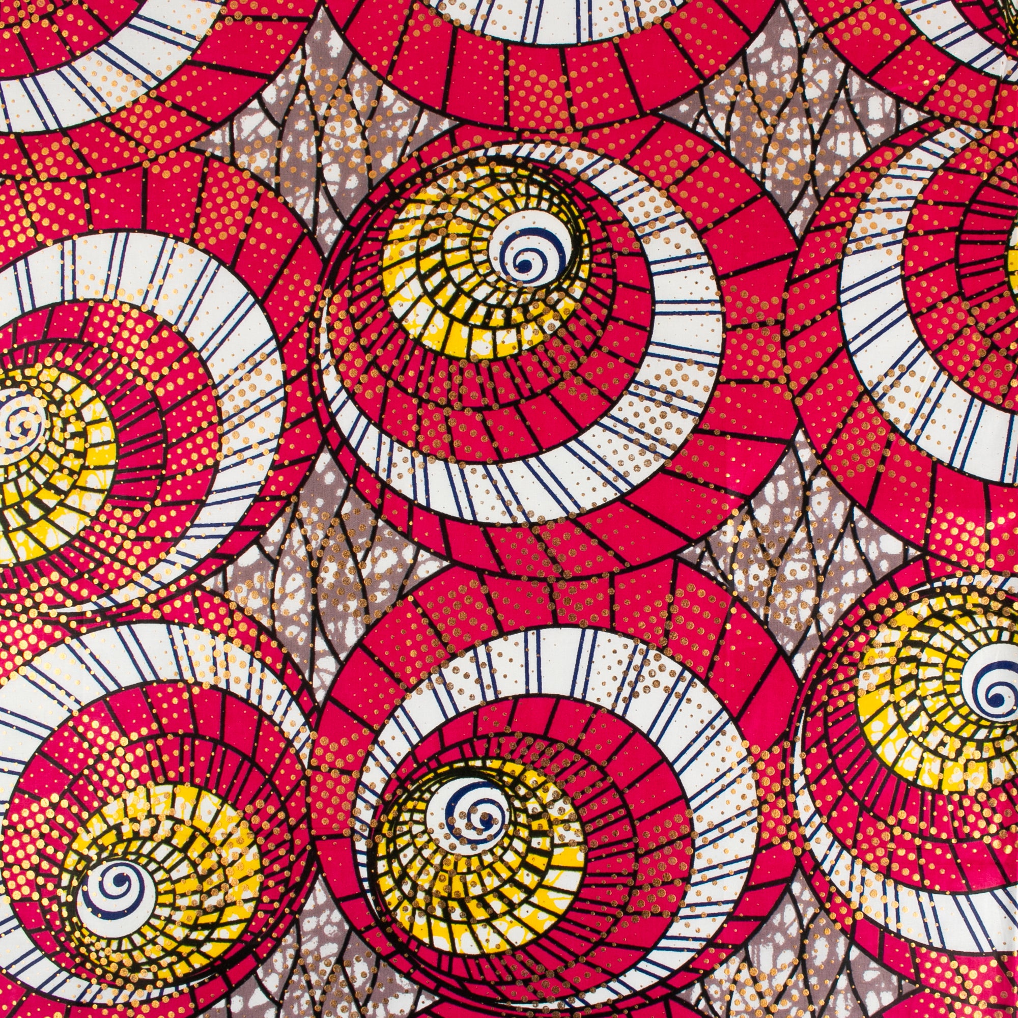 CELEMONIES D’AFLIQUE Imprimé métallique africain - Cercles - Rouge – Fabricville