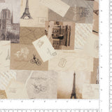 Printed Cotton - < J'AIME PARIS> - 001 - Cream