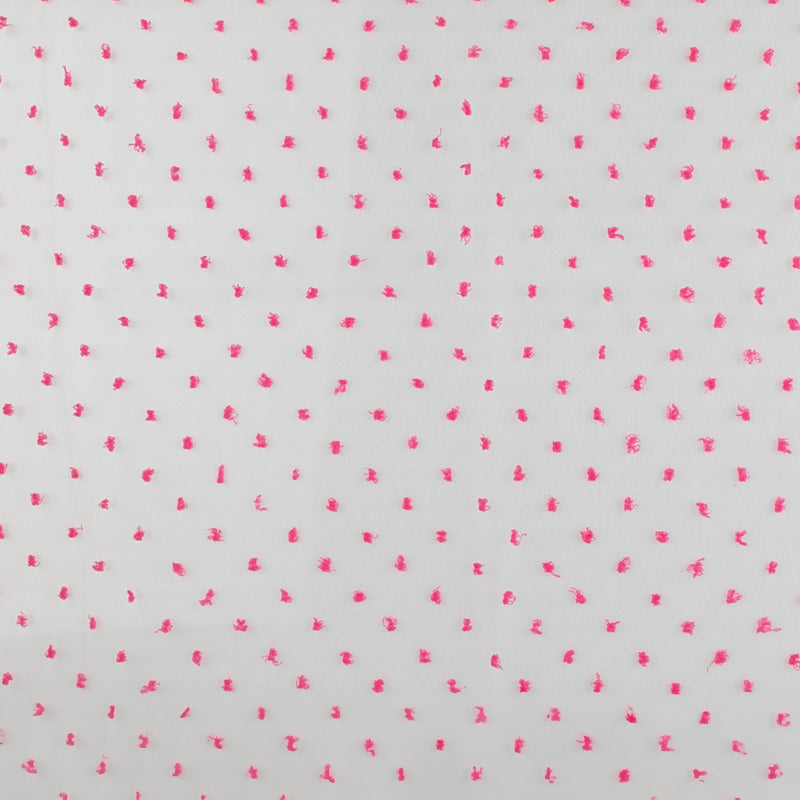 Organza with Embroidered Dot - DOTSY - White & Pink