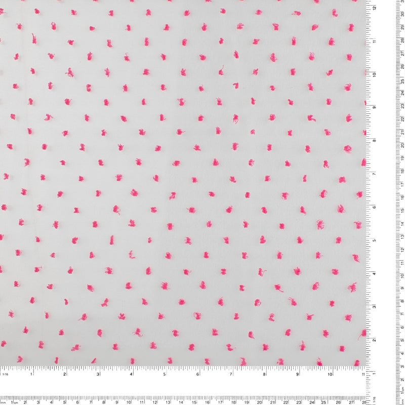 Organza with Embroidered Dot - DOTSY - White & Pink