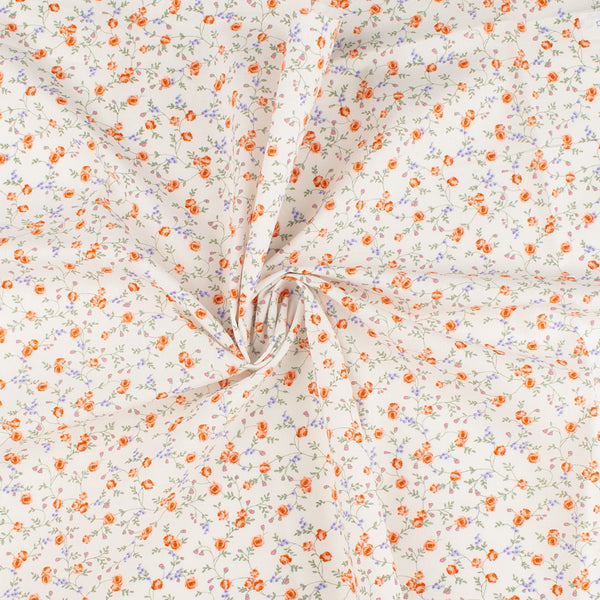 BLOOMFIELD CALICO'S Printed Cotton - White and Orange
