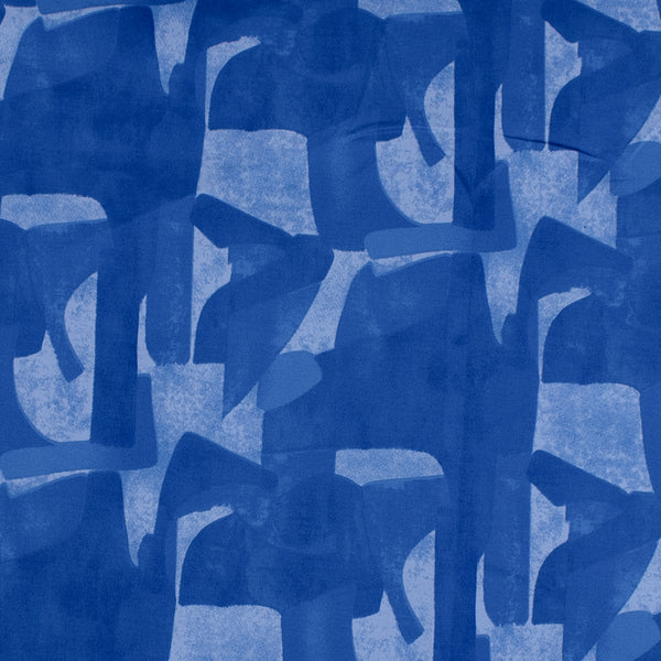 Printed Stretch Sateen - SANDY - 001 - Blue