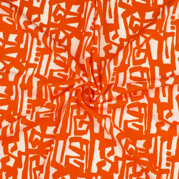 Printed Crepe Knit - TRICIA - 015 - Orange