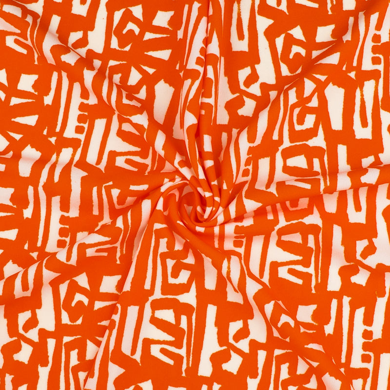 Printed Crepe Knit - TRICIA - 015 - Orange