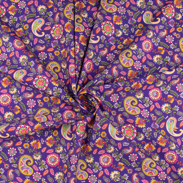 Printed Cotton - PETRA - 005 - Purple