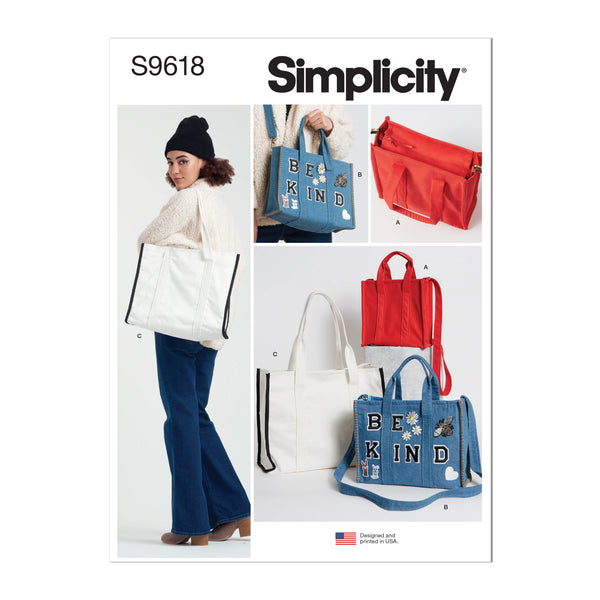 Simplicity S9618 Tote Bag in Three Sizes