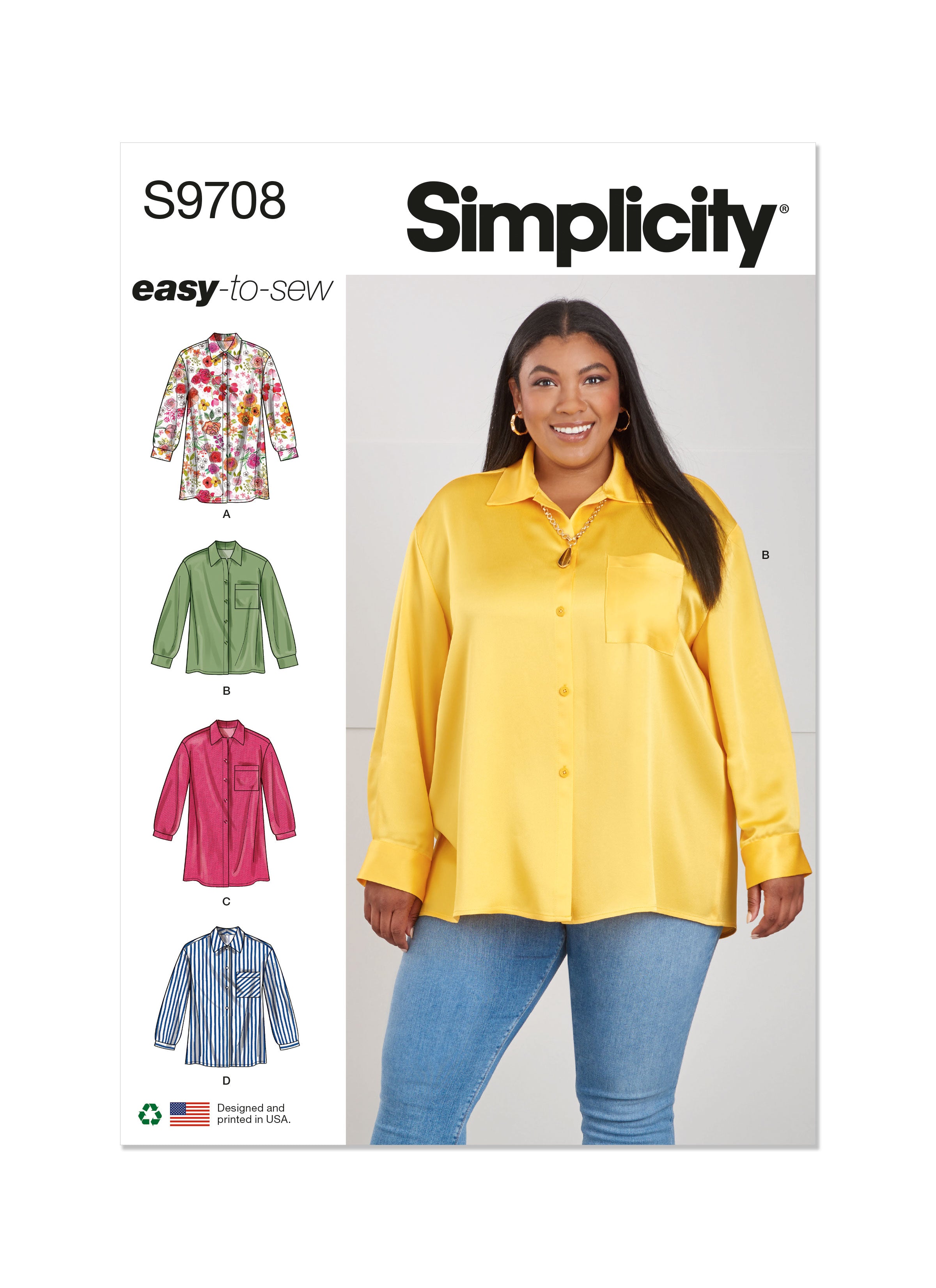 Simplicity Pattern S9743 Women Plus size Dress Button front Halter