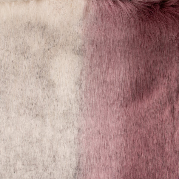 Luxury Faux Fur - Two tones - White / Dusty pink