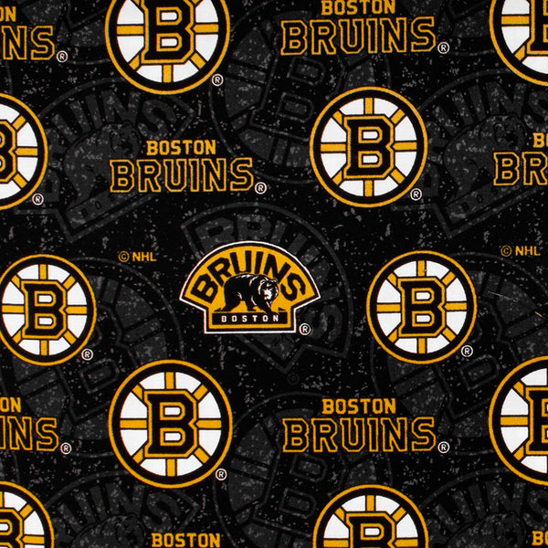 Bruins de Boston - Coton imprimé LNH - Logo - Noir