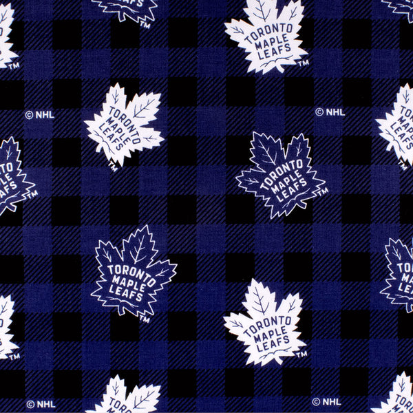 Toronto Maple Leafs - NHL Cotton Print - Blue Plaids
