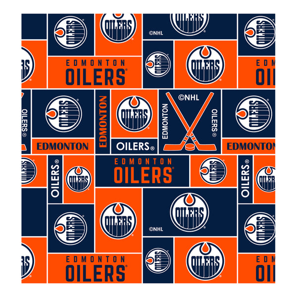 Edmonton Oilers - NHL Fleece Print - Squares