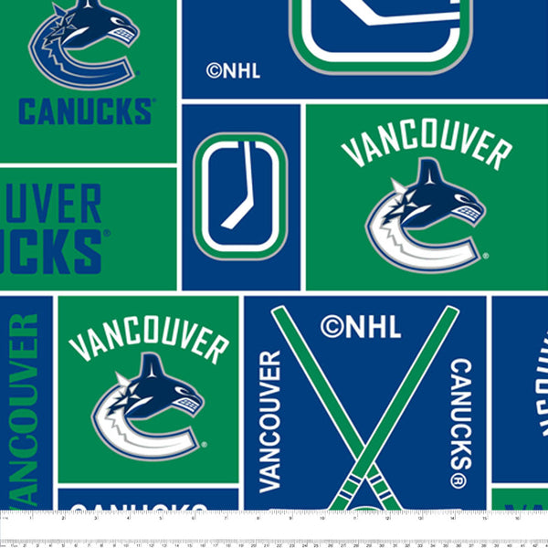 Vancouver Canucks - NHL Fleece Print - Squares