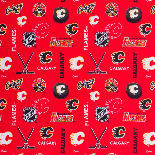 Flames de Calgary - Flanellette imprimée LNH - Logo
