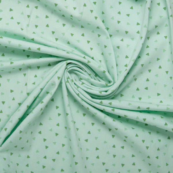 Cotton lycra printed knit - IMA-GINE F23 - Triangles - Green