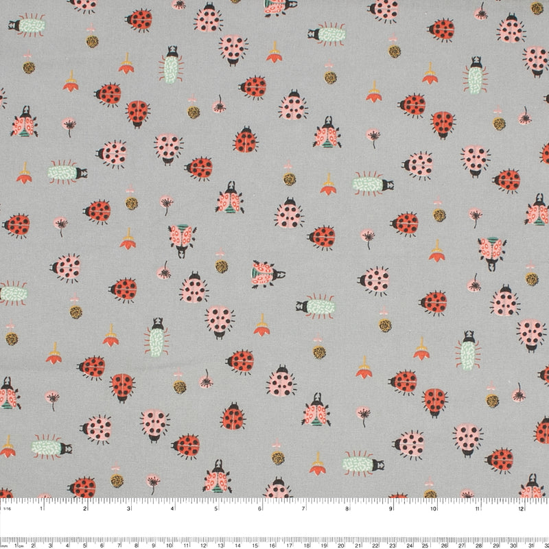 Organic Cotton <GOTS> - Insects - Grey