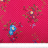 CHELSEA Flannelette Print - Clematis / Dots - Red