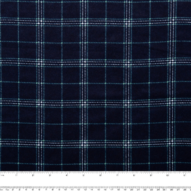 Printed Flannelette CHELSEA - Small Plaid - Navy